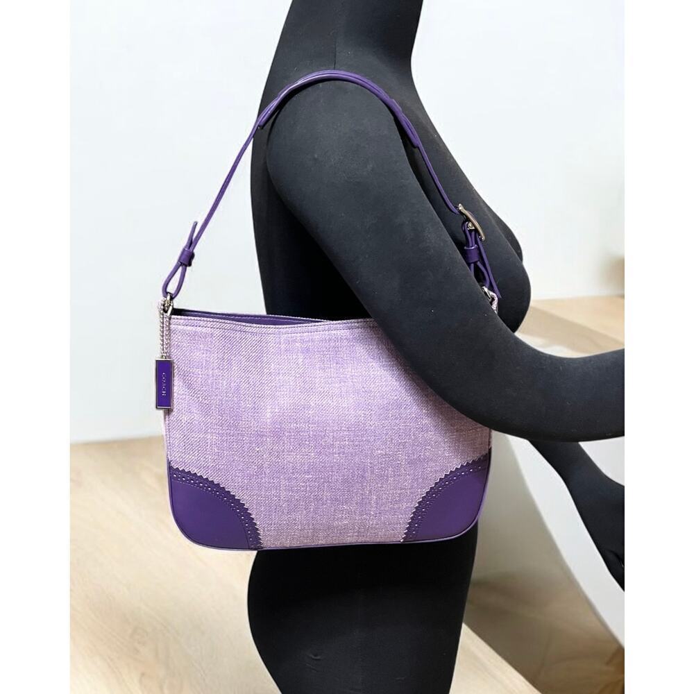 NWT Vintage Coach 8146 Girlie Herringbone Perforated Hobo Bag - Picture 6 of 11